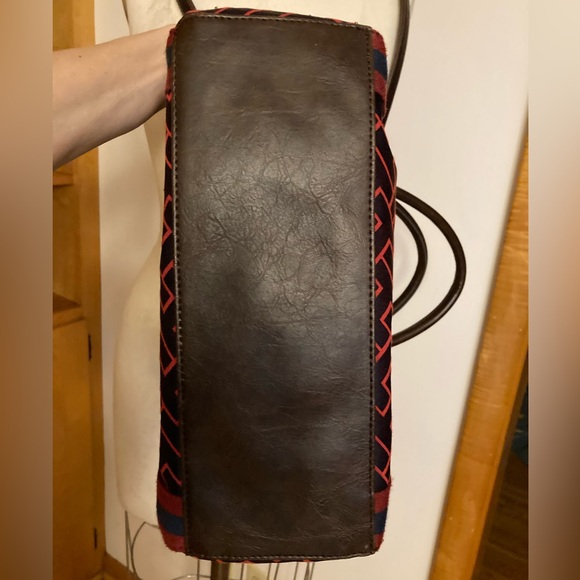 Tommy Hilfiger Geometric Patterned Tote Bag - Red and Navy Monogram - Picture 7 of 12